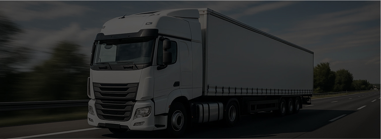 Europeisk motorvei med lastebil